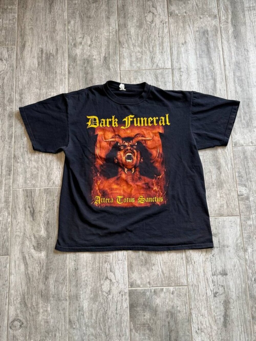 Anvil Dark Funeral Attera Totus Sanctus Graphic T-Shirt Cotton XL Black
